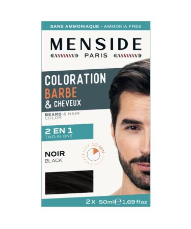 Menside 2 x 50ml BLACK Beard and Hair Coloring Kit