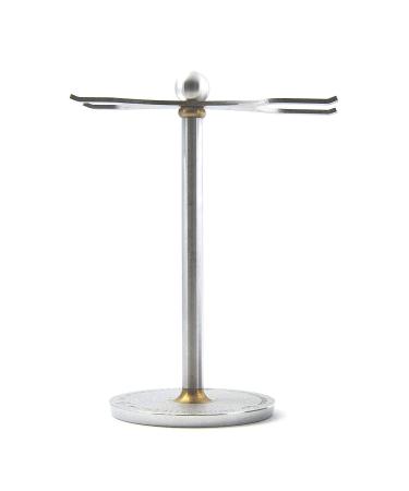 Vikings Blade Luxury Razor and Brush Stand - The Admiral | Ancient Viking Look | Heavy Distressed Stainless Steel & Brass | Extra Wide Openings | Fits Most Razors and Brushes - Buy Online on GoSupps.com