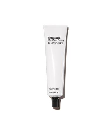 Ncessaire The Hand Cream. Fragrance-Free. Replenishing Treatment. Peptide, Niacinamide + Vitamin-Rich Marula Oil. Hypoallergenic. Dermatologist-Tested. Approved By National Eczema Association. 65 ml / 2.2 fl oz