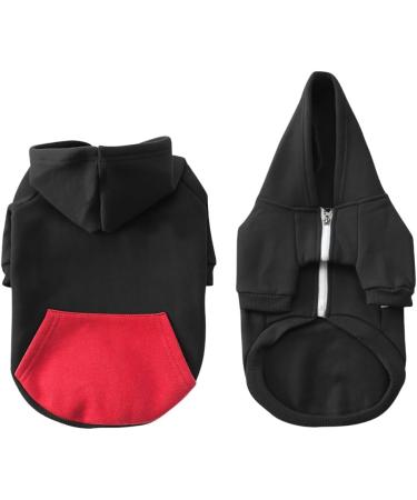 Meioro Dog Hoodies - Warm Zipper Pet Clothes | Cute Black Hoodie for Large Dogs - Buy Online on GoSupps.com