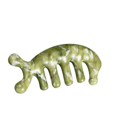 Plafope Jade Massagekamm Creative Massage Can Body massage device Body acupuncture massage device Massage tool reliable massage comb simple massage comb jade handicraft 11.50x4.50cm green
