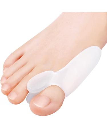Gel large toe protection toe spreader bale protection (4 pieces) - pain relief for crooked hallux valgus overlapping toes printing protection corrector shield upholstery separator pillow