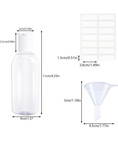 Draderch 14-Piece Transparent Travel Bottle Set - 50ml Empty Cosmetic Containers with Funnels & Labels for Easy Travel - Buy Online on GoSupps.com
