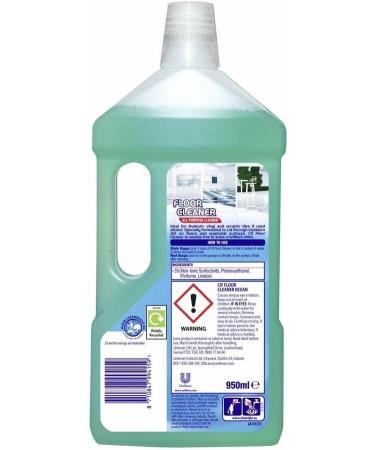 Cif Floor Cleaner All Purpose Cleaner Shiny clean 950ml Ocean Scent 5Pk + Our Gift for You: Organza Small Bag Size: 9x7x0.1cm - Buy Online on GoSupps.com