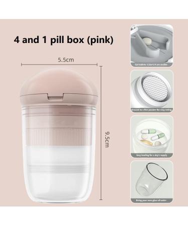 Pill Cutter Splitter with Dispenser & Travel Organizer - Stainless Steel Blade for Small or Large Pills - Pink - Buy Online on GoSupps.com