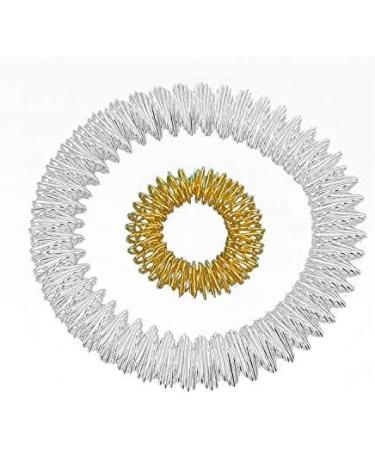 Power Ring Set - Silver Bracelet & Small Gold Ring | Acupressure & Massage Rings for Arm Relief - Buy Online on GoSupps.com