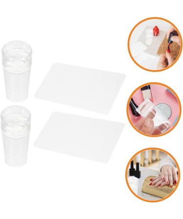 FRCOLOR Silicone Nail Tools 2 Sets Nail Stamp Handle Abs Soft Head Clear Nail Stamper 6.2X3X3CM Assorted Color - Buy Online on GoSupps.com