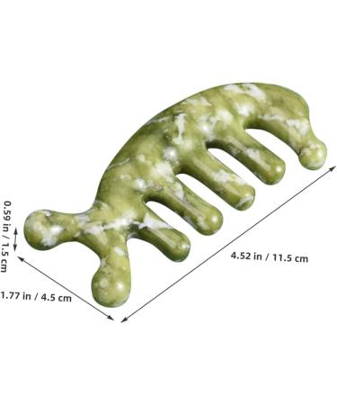 Gogogmy Jade Massage Comb - Handcrafted Body & Scalp Massager 11.5x1.5cm Green - Effective Relaxation & Wellness Tool - Buy Online on GoSupps.com