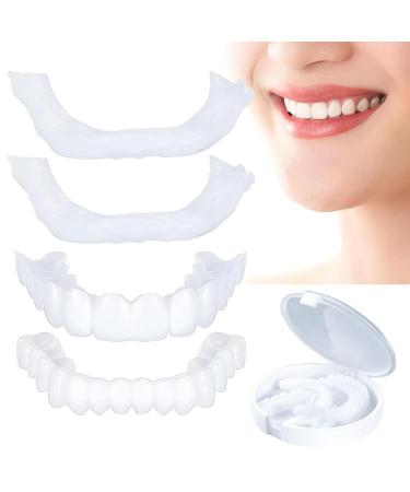 Dazzluxe Instant Perfect Smile tooth replacement comfortable fit cosmetic tooth veneers lightening of artificial teeth for upper and lower jaws unit size suitable for most people