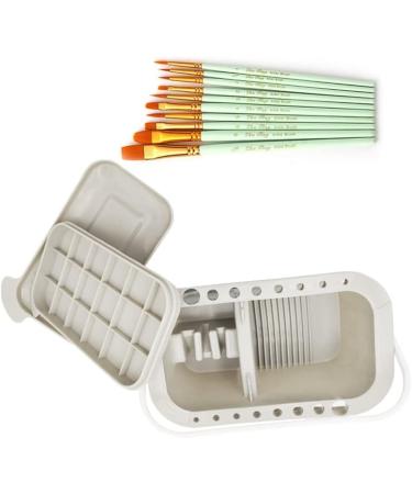 Simplify Aesthetic Paint Palette with 10 Brushes - Acrylic and Watercolor Brush Cleaner, Holder, and Organizer for Water-Based Paints - Buy Online on GoSupps.com