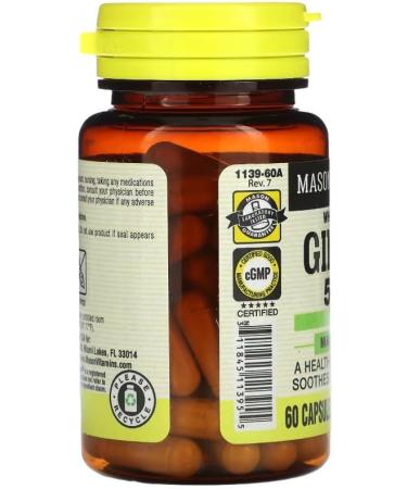 Mason Natural Ginger 500 Mg Premium Herbal Supplement Capsules - 60 Ea - Buy Online on GoSupps.com