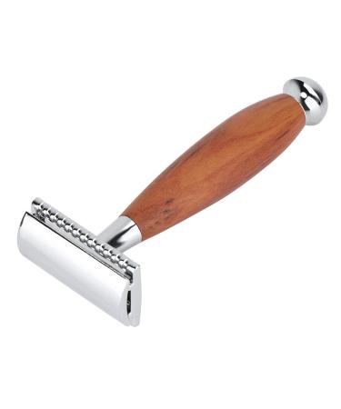 Ankroyu Men's Bar Shaver - Premium Metal Safety Razor Adjustable Double-Sided Manual Razor with Wooden Handle for a Smooth Shave - Buy Online on GoSupps.com