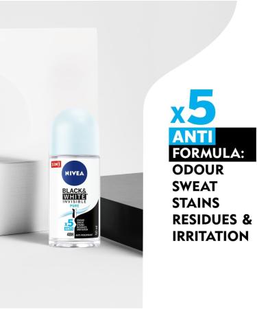 NIVEA NIVEA Roll-On Black & White Invisible Fresh 50 ML 6 units - Buy Online on GoSupps.com
