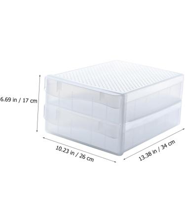 Hohopeti Serving Tray 2pcs Egg Storage Box Containers for Food Drawer Egg Container Kitchen Egg re-usable White 26x34x17cm - Buy Online on GoSupps.com