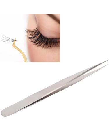 Premium Stainless Steel Eyelash Extension Tweezers - Silver Straight Tweezers for Manicure | International Shipping - Buy Online on GoSupps.com