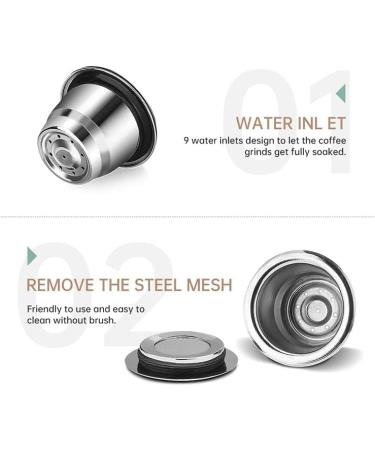 Refillable Coffee Espresso Capsules Stainless Steel Reusable Coffee Pods Compatible for NES presso Machines - Buy Online on GoSupps.com