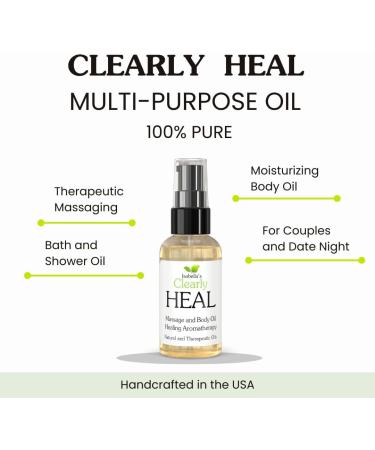 Clearly HEAL Aromatherapy Body Oil - 100% Natural Therapeutic Blend with Almond Myrrh & Lavender | Vegan Moisturizing Massage Oil | 4 Fl Oz - Buy Online on GoSupps.com