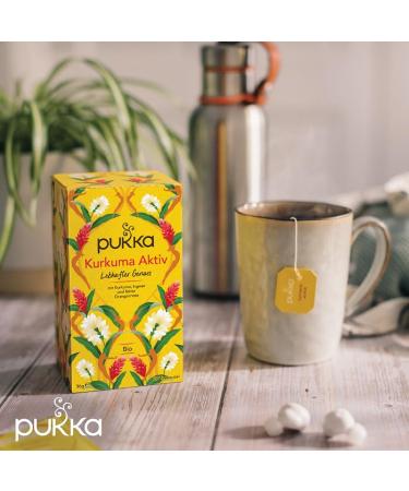 Pukka Turmeric Active Bio-Herbal Tea - Ginger Nettle & Orange | 80 Tea Bags | 4 Pack for Active Lifestyle - Shop Internationally - Buy Online on GoSupps.com