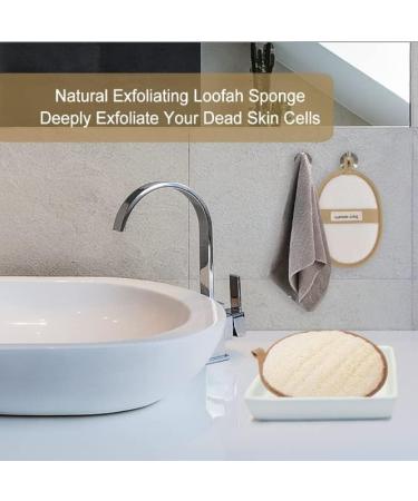 Premium Natural Exfoliating Loofah Pad Sponge Body Scrubber (2 Pack) - Lumos Living - Buy Online on GoSupps.com