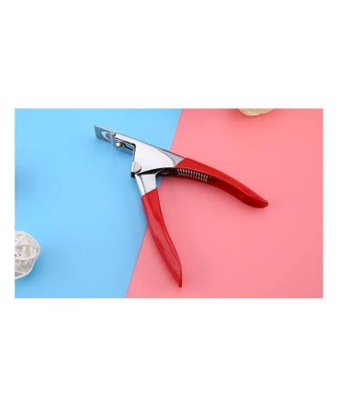 PSGS 1pcs Nail Clippers Trimmer U-Shape (Pink/Red) Acrylic/UV Gel/False Tips Cutters Manicure Shape-Made Nailart Scissiors Clipper (Color : RED)