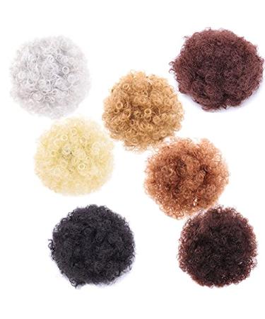 Buy Synthetic Puff Afro Short Kinky Curly Chignon Hair Bun - 4 in 1 Drawstring Ponytail Hairpiece | Quality Fake Hair Extensions for International Shipping - Buy Online on GoSupps.com
