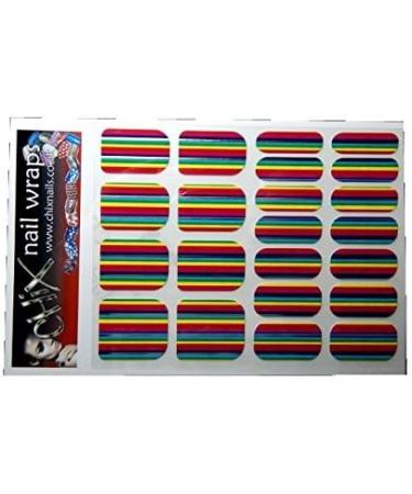Chix Nails Stripes Beauty False Stickers Fingers Toes Vinyl Foils Nail Wraps Zingy Rainbow Colour Stripes - Buy Online on GoSupps.com