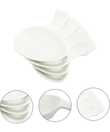 Ciieeo 4pcs Ceramic Chopstick Rest Mini Kitchen Utensils Spice Dishes Ceramic Serving Plates Fruit Plate Mini Appetizer Dish Ceramic Sauce Bowl Chinese Japan Ceramics White Cake 9X7.5X2CM White - Buy Online on GoSupps.com