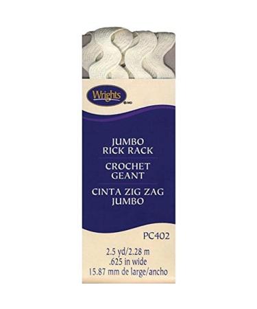 Wrights 5/8 by 2-1/2-Yard Rickrack Quilting Supplies  Jumbo  Oyster