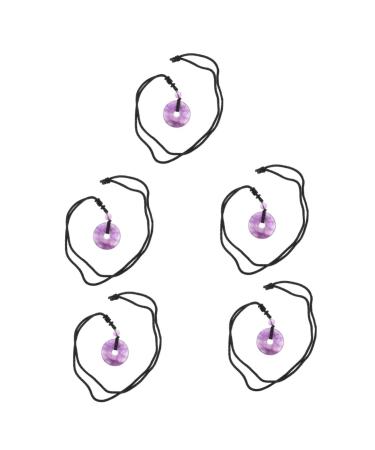 Magiclulu 5st necklace with safety buckle trailer for men juke-occupied circle-necklace men's jewelry jade-donut-necklace crystal men and women violet classic china