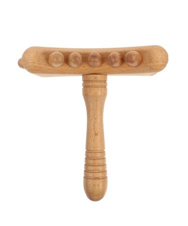 Lurrose scratchstock Guasha-stick made of wood scratching plate back massager made of wood massage devices for therapists Thai massage tab scratch tool beech man ball healthcare brown 18x17.5cm
