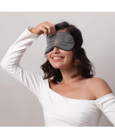 Shop Natalie Mills Bling Silk Sleeping Masks - Luxury Black & White Eye Masks for Beauty Sleep | International Shipping - Buy Online on GoSupps.com