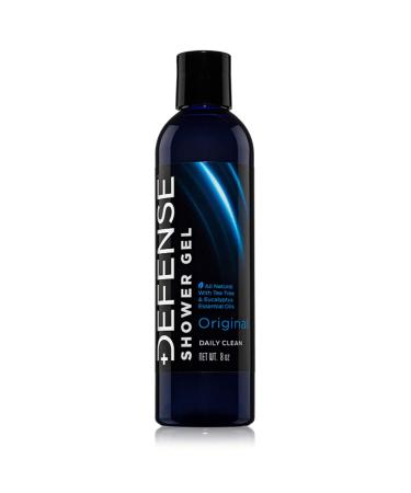 Defense Soap Body Wash Shower Gel 8 Fl Oz- 100% Natural Tea Tree Oil and Eucalyptus Oil
