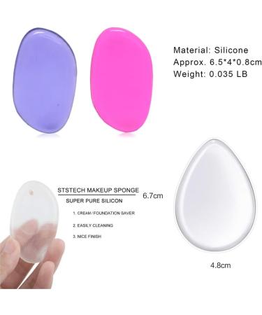 Shop Washable Silicone Sponge Jelly Applicator - 2PCS Purple for Cream Gel Foundation | Best Beauty Makeup Tools - Buy Online on GoSupps.com