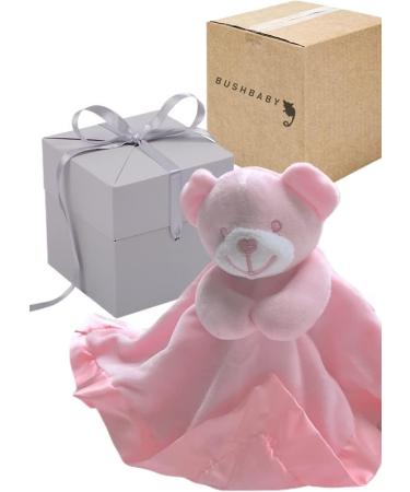 BUSHBABY Plush Teddy Comfort Blanket Gift Set - Perfect 1st Birthday or Newborn Present for Girls - Pink Cube Box - 10cm - Buy Online on GoSupps.com