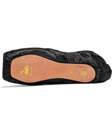 Nexete Ballet Pointe Shoes Satin Dance Slipper Flats with Toe Pad & Ribbon - Leather Soles for Girls/Women (6.5 Black) - Buy Online on GoSupps.com