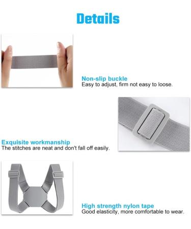 DFHBFG Intelligent Posture Corrector | Smart Adjustable Back Support & Shoulder Trainer - Gray - Buy Online on GoSupps.com
