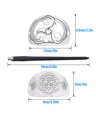 Buy 2-Piece Celtic Carved Hair Clip Set | Vintage Hair Jewelry for Women | Wood & Metal Braids Accessories - Buy Online on GoSupps.com