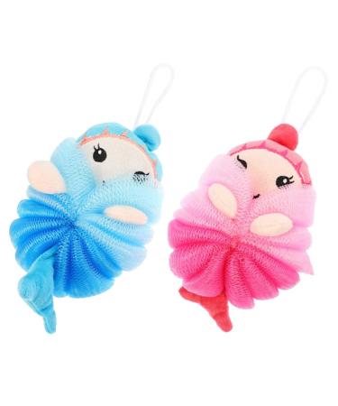 Beavorty 2pcs Bath Ball Bath Shower Loofah Ball Body Scrubbers Bathing Skin Scrubber Esponja para Ba arse Cute Bath Pouf Bath Supply Luffa or Baby Foam Ball Take a Bath 1 Count (Pack of 1)