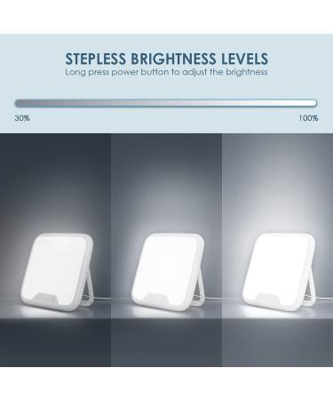 Ultra-Thin 10000 Lux Light Therapy Lamp | UV-Free, Touch Control, Stepless Brightness | 4 Timer Functions | Memory Function | 90 Rotatable Stand | White - Buy Online on GoSupps.com