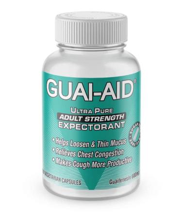GUAI-AID  500 600mg Ultra-Pure Guaifenesin Veg. Capsules