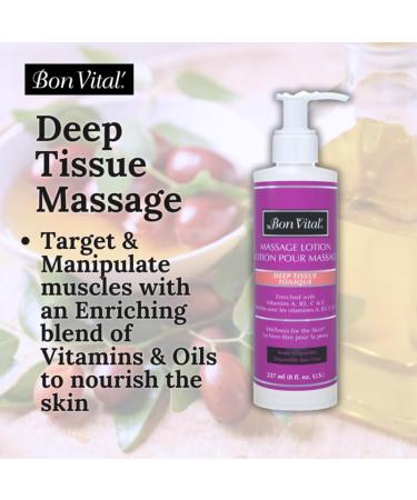 Bon Vital Deep Tissue Massage Lotion - Non-Greasy 8 Oz for Muscle Relaxation & Skin Repair | International Shipping - Buy Online on GoSupps.com