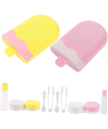 Buy Healeved Contact Lens Container with Mirror - Practical Organizer for Colored Lenses - Set of 2 Random Colors - 8x5cm - Buy Online on GoSupps.com