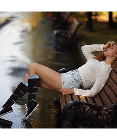 ZLYJ Compression Socks for Men & Women - 3 Pairs Knee High Sports Socks for Travel & Ankle Support - Buy Online on GoSupps.com
