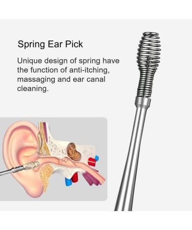 7Pcs/Set Stainless Steel Ear Wax Pickers Ear Cleaner Curette Care Tool Spoon Remover - Buy Online on GoSupps.com