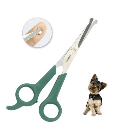 Chi-buy Pet Grooming Scissors for Dogs and Cats with Safe Round Tips Stainless Steel Dog Eye Cutting Scissors Home Professional Pets Grooming Tool (Green)