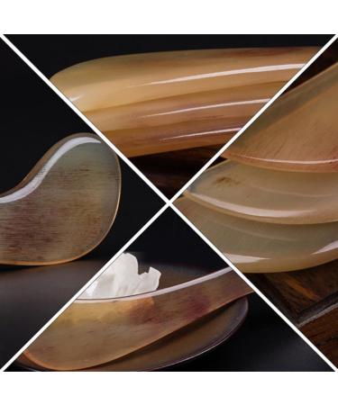 PACKOVE Horn Gua Sha Tool Facial Beauty Scraping Board for Face Massage and Skin Care Pain Relief 5.12 Inch Natural Material - Buy Online on GoSupps.com