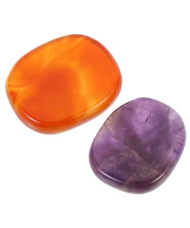 DOITOOL Facial Tool Facial Tool 2pcs Healing Crystals and Stones Kit Include Chakra Stones Trumbled Stones Selenite Stick and Crystal kit for Yoga Witchcraft Beginners Yoga Decor Yoga Decor