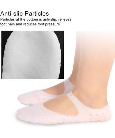 1 Pair Silicone Gel Moisturizing Socks Relieve Plantar Fasciitis Pain Heel Silicone Socks Foot Anti-Cracking Protector Foot Care Tool Prevention Socks (L-White) - Buy Online on GoSupps.com