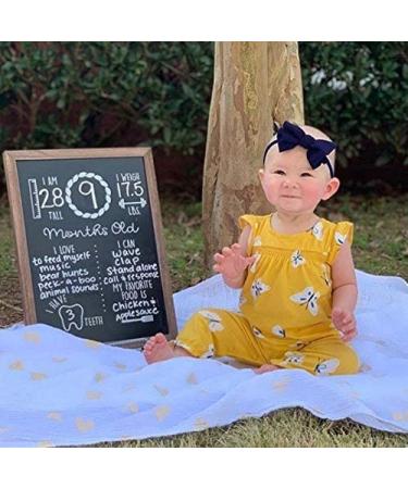 Wood Framed Baby Monthly Milestone Chalkboard | Reusable 12x16 Baby Calendar Board - Buy Online on GoSupps.com