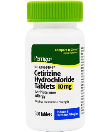 Perrigo Cetirizine Hydrochloride 10mg Allergy Relief - 300 Tablets - Buy Online on GoSupps.com